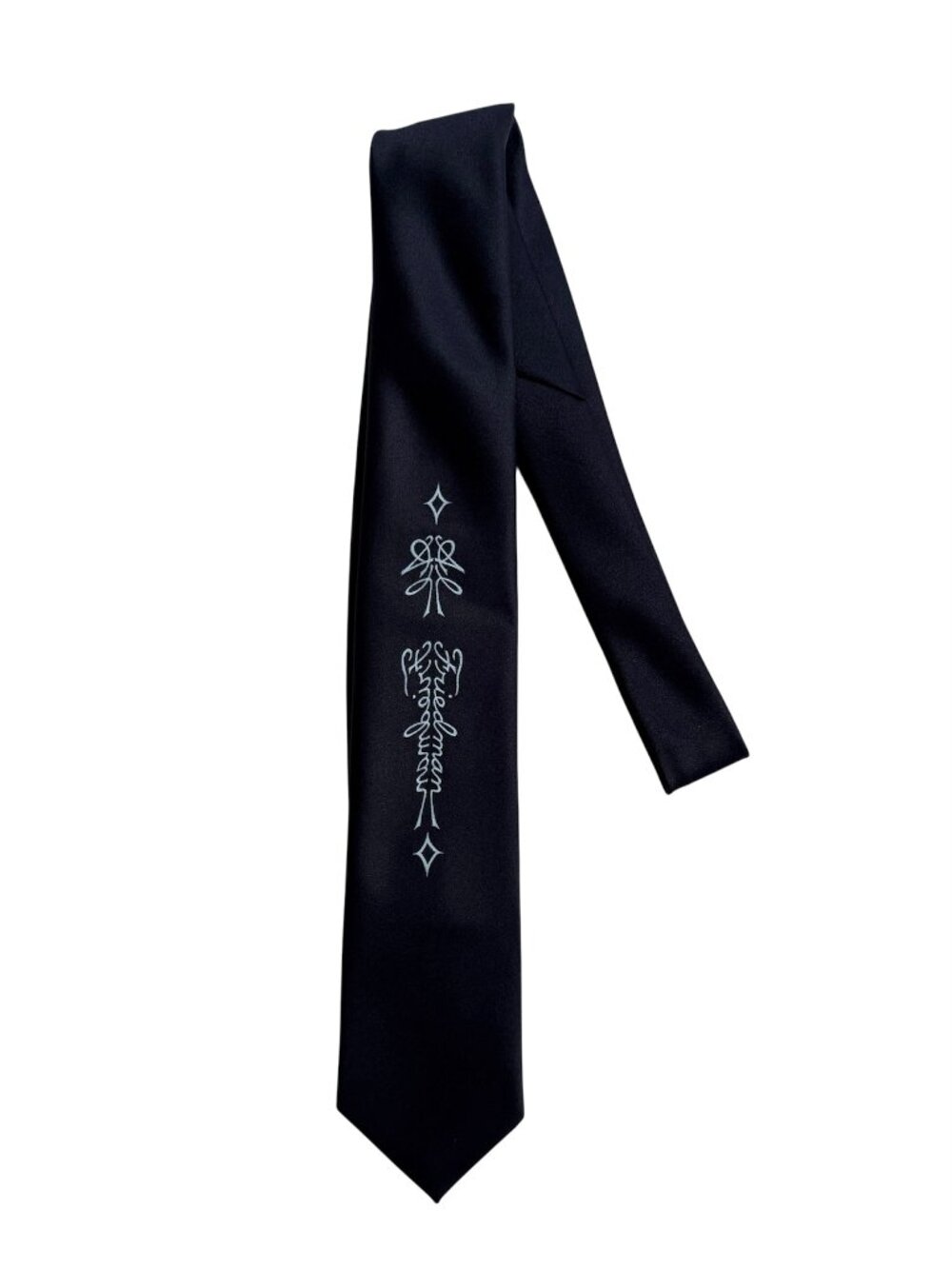 Vintage 1985 Prince Bellini Hand-Painted Tie Hidden Name Pinstriping - Dark Blue